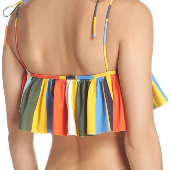 Tory Burch Stripe Flounce Bikini Top Dye Balloon - Picture 2 of 8